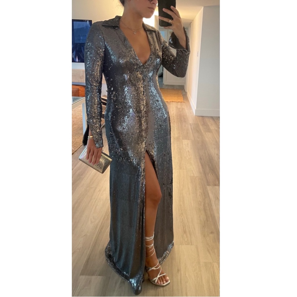 Silver Sequin Dress